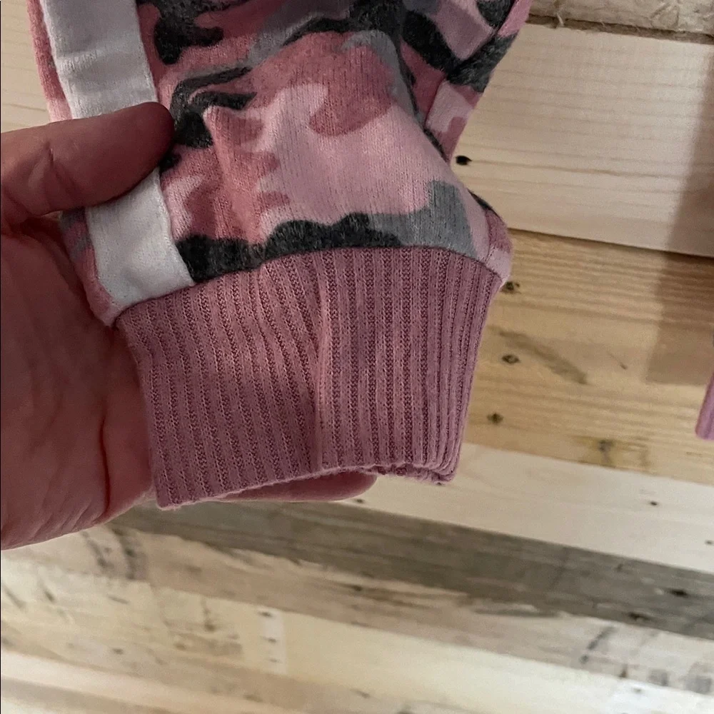 Justice size 10 Soft & Stretchy Pink and Gray Camo Joggers with Drawstring 2/$30